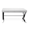 Decor Walther Bench 0509604 BENCH zitbankje gepolijst rvs/ Eco-lederen kussen wit