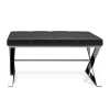 Decor Walther Bench 0509605 BENCH zitbankje gepolijst rvs/ Eco-lederen kussen zwart