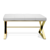 Decor Walther Bench 0509628 BENCH zitbankje goud/ Eco-lederen kussen wit