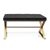 Decor Walther Bench 0509682 BENCH zitbankje mat goud/ Eco-lederen kussen zwart