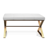 Decor Walther Bench 0509683 BENCH zitbankje mat goud/ Eco-lederen kussen wit