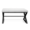 Decor Walther Bench 0509662 BENCH zitbankje mat zwart/ Eco-lederen kussen wit