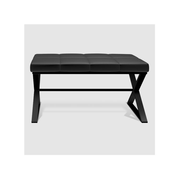Decor Walther Bench 0508960 BENCH zitbankje mat zwart en zwart kunstleder