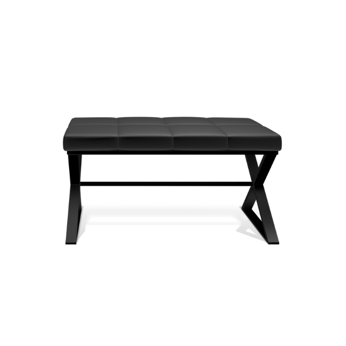 Decor Walther Bench 0509660 BENCH zitbankje mat zwart/ Eco-lederen kussen zwart