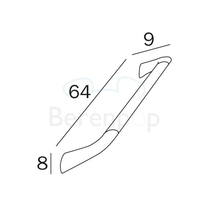 Inda Confort AH995BCU veiligheidssteun 64cm chroom/ zwart soft touch