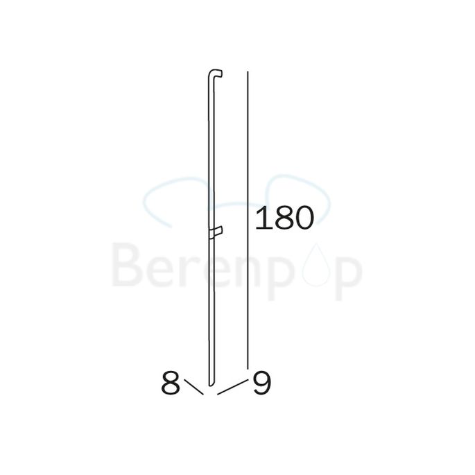 Inda Confort AH996BCU veiligheidssteun verticaal links chroom/ zwart soft touch