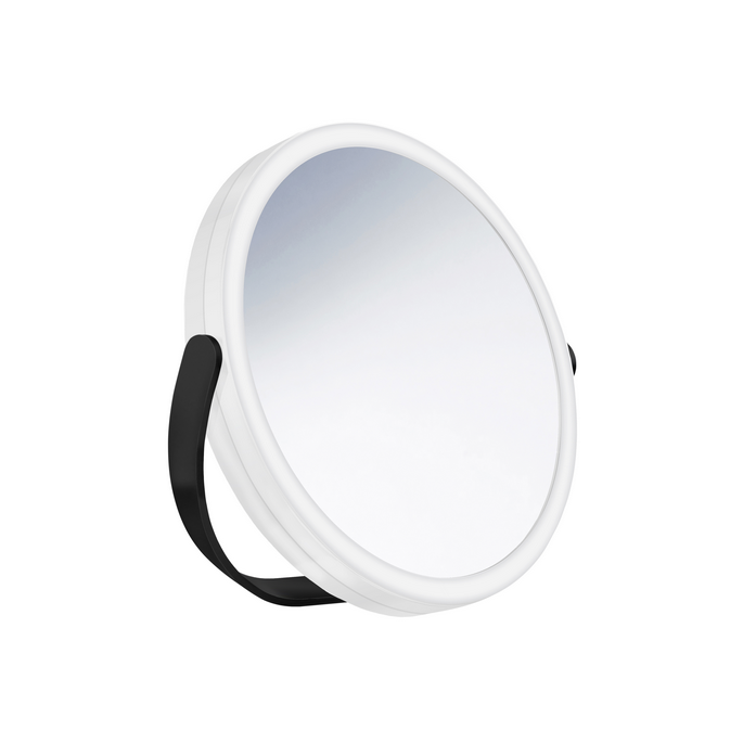 Smedbo Outline FB444 reisspiegel met led verlichting 1x en 7x mat zwart