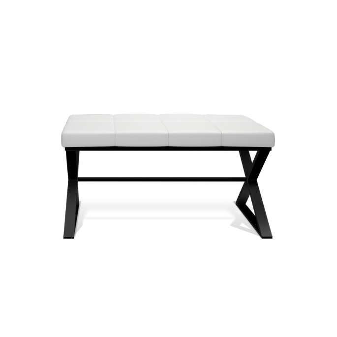 Decor Walther Bench 0509662 BENCH zitbankje mat zwart/ Eco-lederen kussen wit