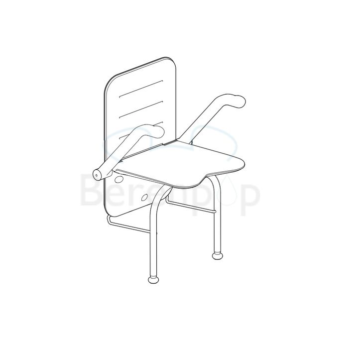 Etac Relax 81708040 douchezitting met armsteunen, steunpoten en rugleuning Volcano grijs