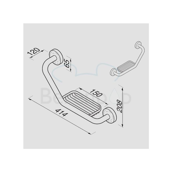 Geesa Luna 5528 badgreep 45 graden met zeephouder chroom