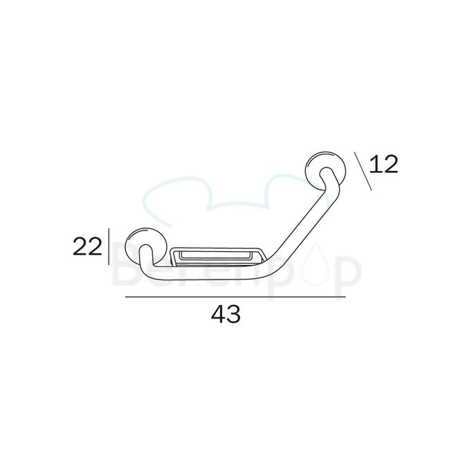 Inda Gealuna - Forum A36920CR handgreep 45 graden met mandje chroom