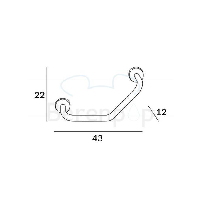 Inda Hotellerie A0491TCR handgreep 45 graden chroom