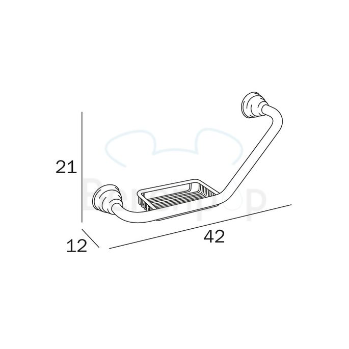Inda Raffaella A32920BZ handgreep 45 graden met mandje brons