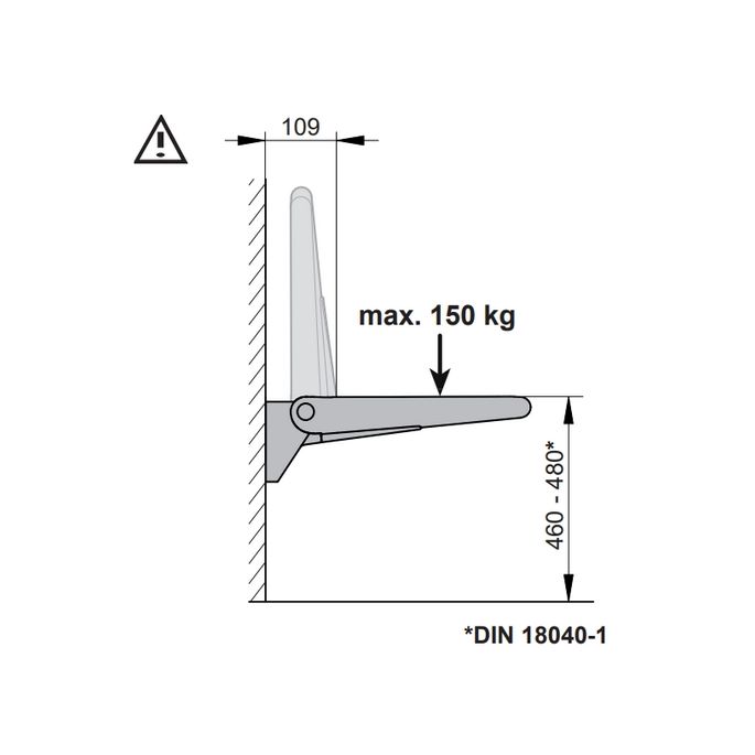 Keuco Collectie Plan 14983170038 klapzitting aluminium gelakt/ lichtgrijs (RAL 7035)