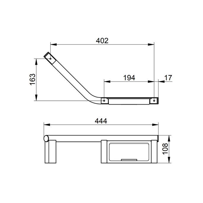 Keuco Collectie Plan 14909171037 handgreep 135° aluminium zilver-geëloxeerd/ verchroomd