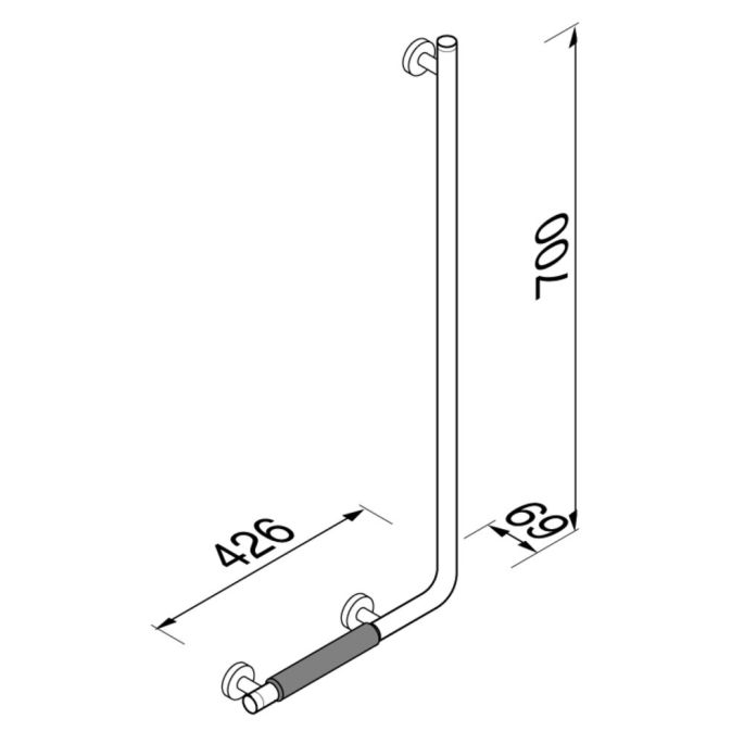 Geesa Comfort & Safety 915808-62-R wandbeugel 90° rechts chroom