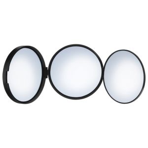 Smedbo Outline Lite FB623 reisspiegel drievoudig 1x, 5x en 12x zwart