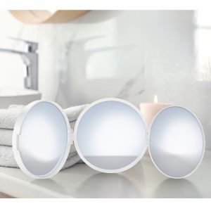 Smedbo Outline Lite FX623 reisspiegel drievoudig 1x, 5x en 12x wit