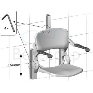 Handicare (Linido) LI2215102402 set hoogte verstelplaten RVS gecoat wit