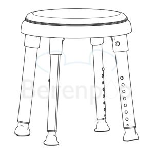 Etac Easy 81901050 douchekruk met draaischijf grijs