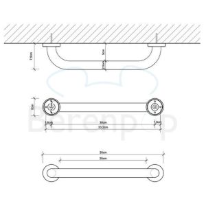 Decor Walther Basic 0532060 BA WGF badgreep 36,5cm mat zwart