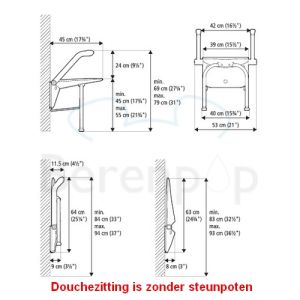 Etac Relax 81703020 douchezitting met armsteunen wit