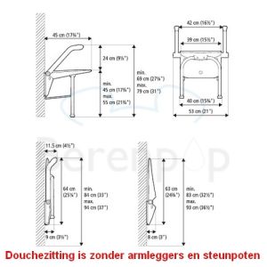 Etac Relax 81708000 douchezitting Volcano grijs