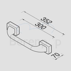 Geesa Bloq 703130 badgreep 30cm chroom (OUTLET)