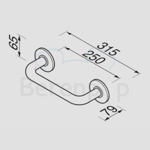 Geesa Hotel 13125 badgreep 25cm chroom