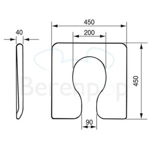 Handicare (Linido) LI0121904 zachte toiletzitting met open voorzijde