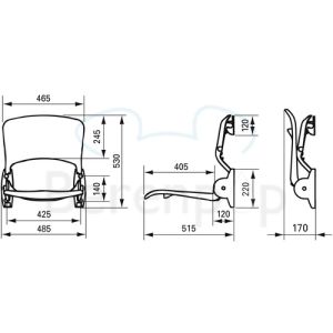 Handicare (Linido) LI2202200611 douchezitting met rugleuning opklapbaar antraciet
