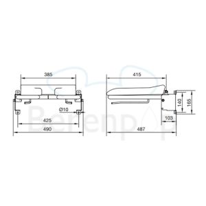 Handicare (Linido) LI2221021102 douchezitting (met zachte zitting) staal gecoat wit