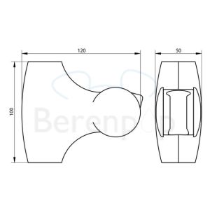 Handicare (Linido) LI2630200611 douchekophouder kunststof antraciet