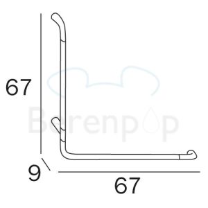 Inda Confort AH993DCR veiligheidssteun L-vorm links chroom