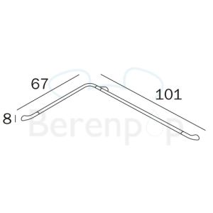 Inda Confort AH994CCR veiligheidssteun hoekmodel rechts chroom