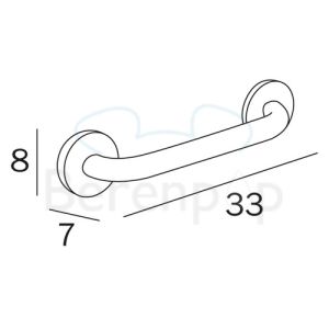 Inda Forum A36950CR handgreep 33cm chroom