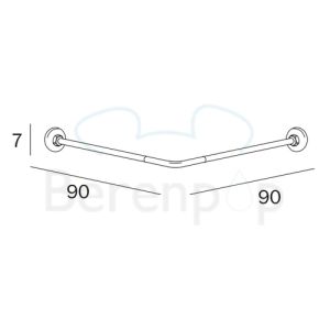 Inda Hotellerie A0148MCR douchestang 90x90cm messing verchroomd