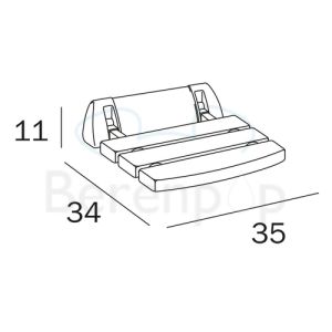 Inda Hotellerie A0436AWW douchezitting opklapbaar wit