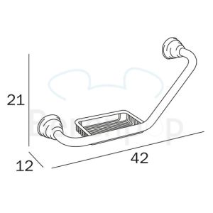 Inda Raffaella A32920CR handgreep 45 graden met mandje chroom