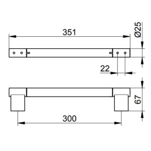 Keuco Collectie Plan 14907070000 handgreep 300mm roestvrij staal