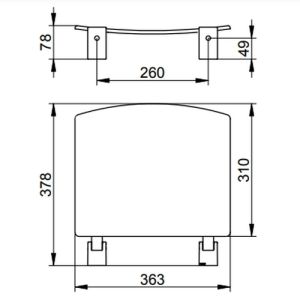 Keuco Collectie Plan 14980170038 klapzitting aluminium zilver-geëloxeerd/ lichtgrijs (RAL 7035)