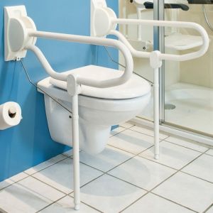 Handicare (Linido) LI2614300402 hulppootset opklapbare toiletbeugel RVS gecoat wit